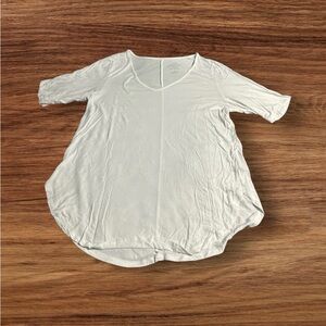 Relaxed V-Neck Tunic Top — White